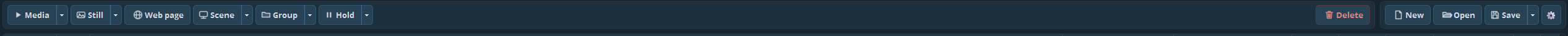 The toolbar: every button adds a type of cue
